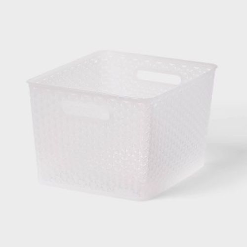 Large Y-Weave Decorative Storage Basket Translucent - Brightroom™: Polypropylene, 18L, No Assembly, Clear