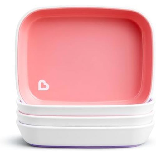 Munchkin® Splash™ 4 Piece Toddler Plates, Pink/Purple