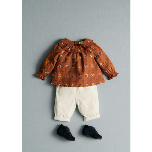 Héloïse Blouse - Caramel / Botanical embroidery