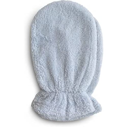 mushie Baby Bath Mitt | Organic Cotton | Pack of 2 (Baby Blue)
