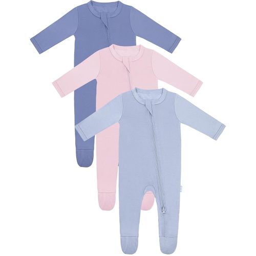 RRP Unisex Baby Footies Pajamas,Rayon Derived From Bamboo,Buttery Soft Sleep 'N Play PJs,2-Way Zipper Closure,0-18 Months