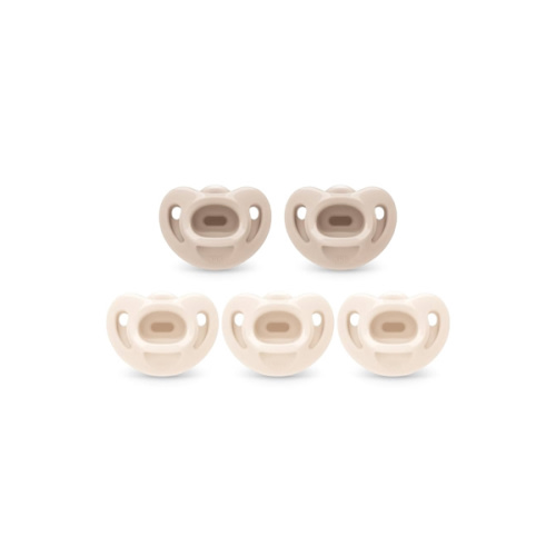NUK 100% Silicone Comfy Orthodontic Pacifiers, 0-6 Months, Neutral Fashion, Timeless Collection, 5 Count