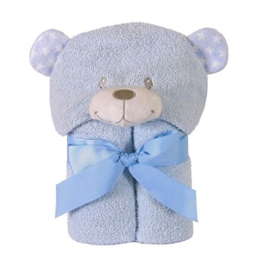 Stephan Baby Blue Bear Hooded Baby Towel