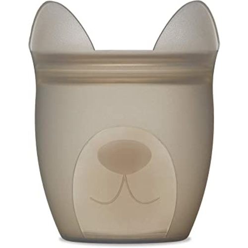 Zip Top Reusable 100% Silicone Baby + Kid Snack Containers - Gray Dog