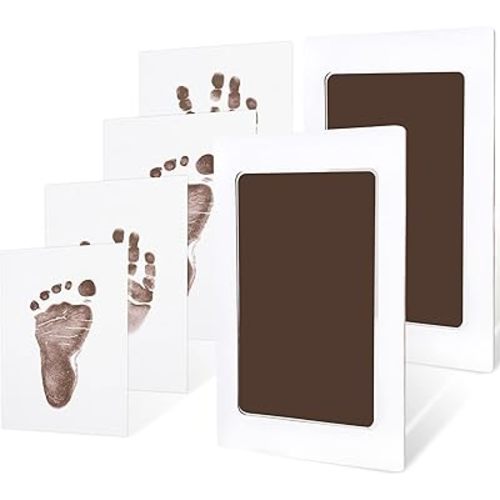 2-Pack Inkless Hand and Footprint Kit - Ink Pad for Baby Hand and Footprints - Dog Paw Print Kit,Dog Nose Print Kit - Baby Footprint Kit, Clean Touch Baby Foot Printing Kit, Handprint Kit (Pecan)
