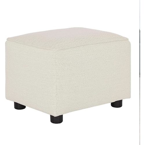 Evolur Holland Upholstered Ottoman in Thunder, Foot Rest Stool for Nursing Moms, Tool-Free Assembly, Made for Every Décor