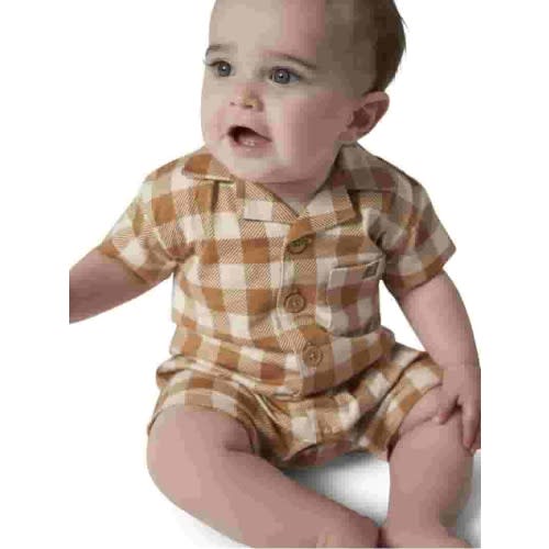 Modern Moments by Gerber Baby Boy Short Sleeve Romper - 100% Cotton - Sizes 0/3M - 24M