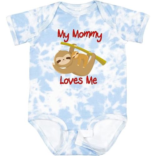 inktastic My Mommy Loves Me Sloth Baby Bodysuit