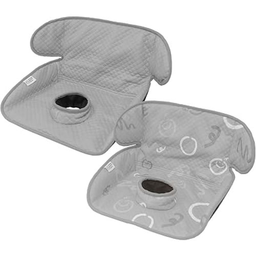 Grey Piddle Pad 2-Pack – Waterproof Car Seat & Stroller Protector for Potty Training Toddlers & Babies, Machine Washable, Anti-Slip Backing, Universal Fit