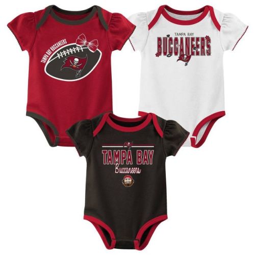 NFL Tampa Bay Buccaneers Girls' White 3pk Bodysuit