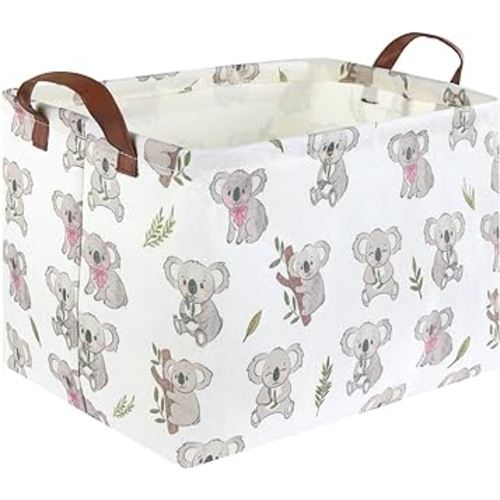FXOCSHE Rectangular Koala basket,Collapsible waterproof nursery laundry basket,Boys and Girls Hamper,kids room decor,Gift basket,Shelf basket(koalas)