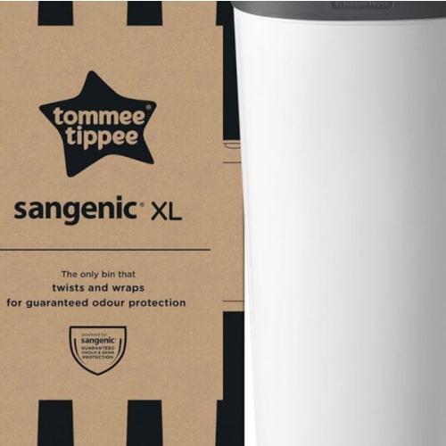 Tommee Tippee Twist and Click Sangenic XL Nappy Bin, Holds up to 60 Nappies, Eco-Friendlier System, Includes 1x Refill Cassette with Sustainably Sourced Antibacterial GREENFILM White : Amazon.com.au: Baby