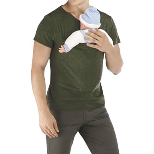 2PCS Men's Baby Carrier Soothe V Neck Short Sleeve Kangaroo T Shirt