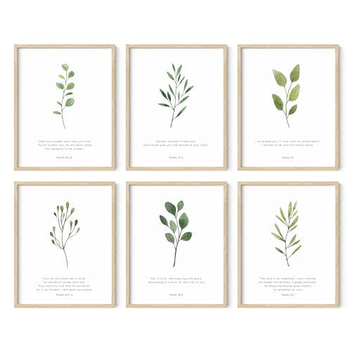 HAUS AND HUES Bible Verses Wall Decor - Set of 6 Christian Wall Decor Scripture Wall Art Bible Verses Wall Art Bible Verse Wall Decor Scripture Art Wall Decor Christian Posters UNFRAMED (11"x14")