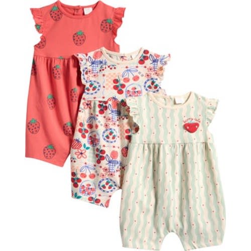 Pack of 3 Assorted Frill Rompers, 6-9M