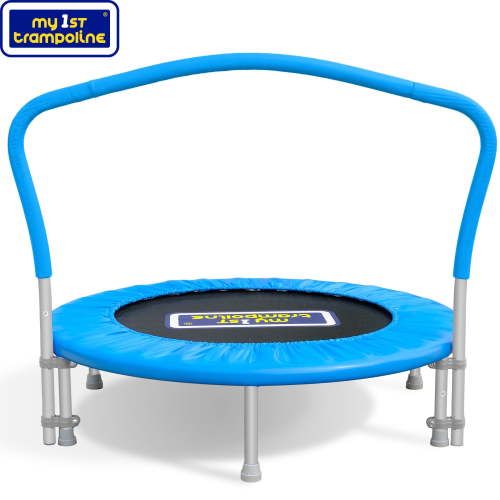 Sportspower My 1st Trampoline 36" Indoor/Outdoor Mini Rebounder Trampoline with No-Gap Padded Cover, for Toddlers & Kids, Max Weight Capacity 220 LBS - BLUE