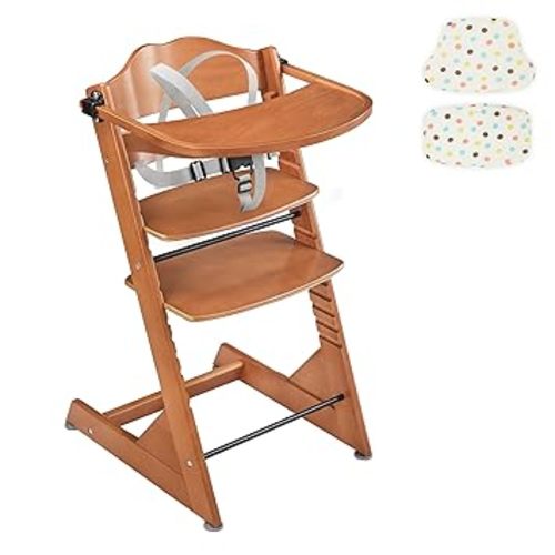 Wooden High Chair, Brown