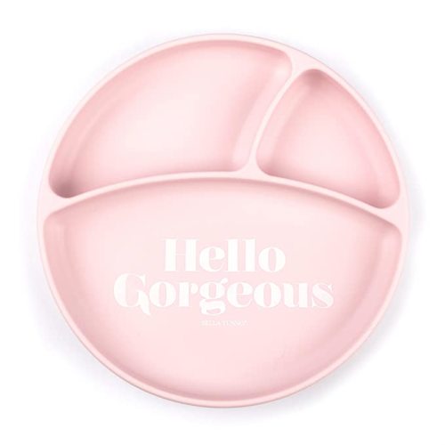 Bella Tuno Wonder Plate - Silicone Suction Plates for Baby and Toddler Plates, Microwave and Dishwasher Safe Food-Grade BPA Free Silicone, Hello Gorgeous, One Size