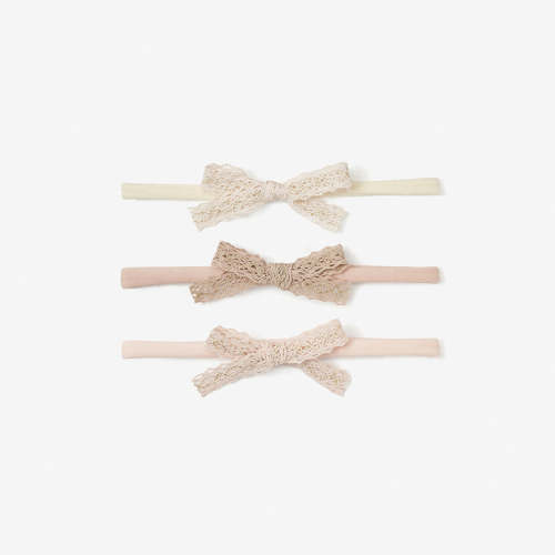 Sparkle Lace Bow Headband 3Pk MULTI / 0-12M