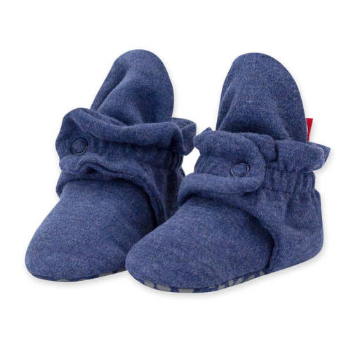 Organic Cotton Gripper Baby Booties 6mo. - Heather Navy – Zutano