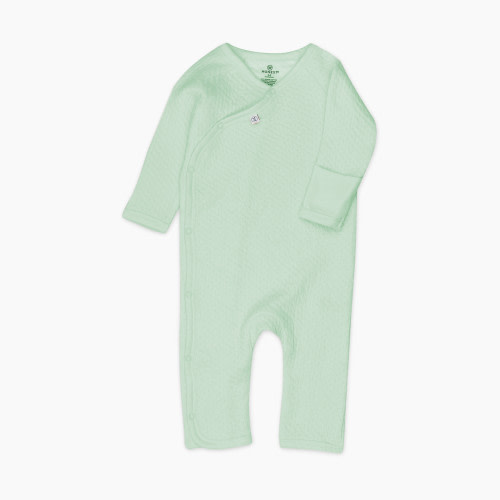 Honest Baby Clothing Organic Cotton Matelasse Side Snap Coverall - Sage, 0-3 M