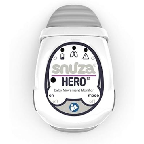 Snuza Hero Baby Monitor: Alerts When No Movement Detected, Gentle Vibration Pre-Alerts, Attaches to Diaper, No WiFi/Bluetooth, Medical Grade Material. Safer Sleep for Babies, Better Sleep for Parents.