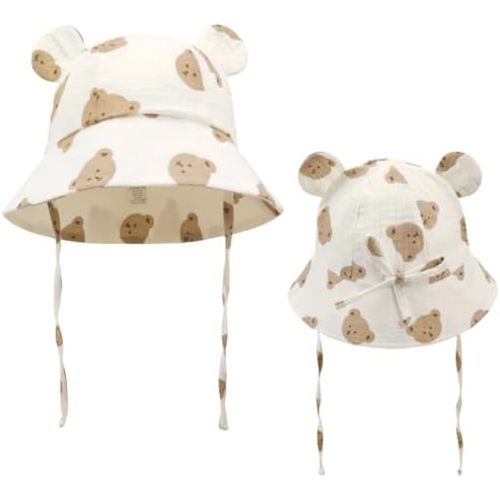 Baby Summer Sun Hat Infant Boys Girls Outdoor Breathable Hat Toddler Medical Cotton Yarn Bucket Hats