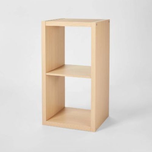 2 Cube Organizer Natural - Brightroom™: Multicolor Mdf Bookshelf With Storage Shelves & Anti-tip Hardware