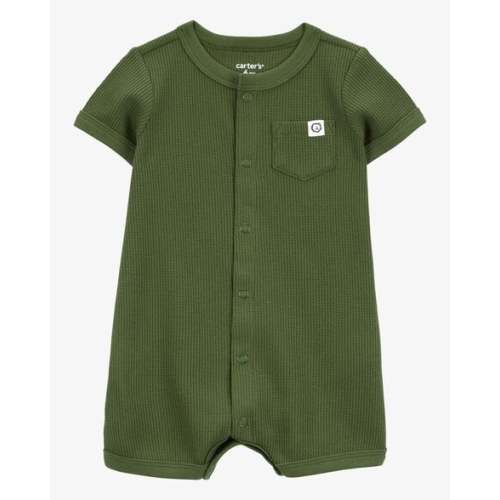 Baby Waffle Knit Short-Sleeve Romper - Green - Carter's | Carter's