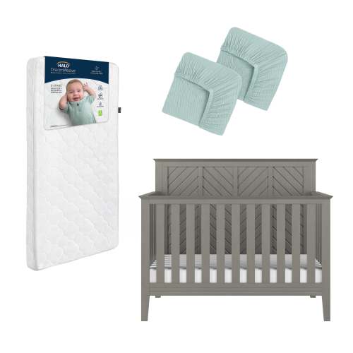 Atwood Crib Nursery Bundle | Crib, Mattress & Sheets | HALO Sleep