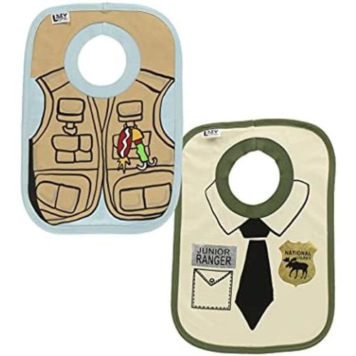 LazyOne Animal-Print Baby Bibs, Infant Bibs, Cute Baby Shower Gifts, One Size, Pack of 2
