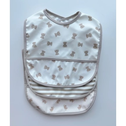 3 Pack Bear Friends Pocket Bib