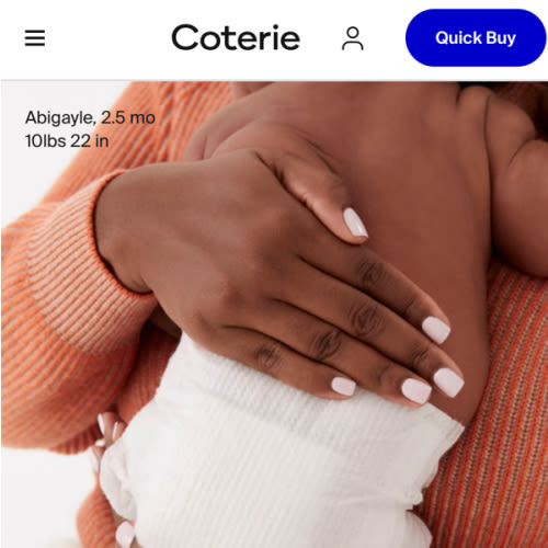 Coterie Diapers - Size 1 - 198 Count - 7 Packs
