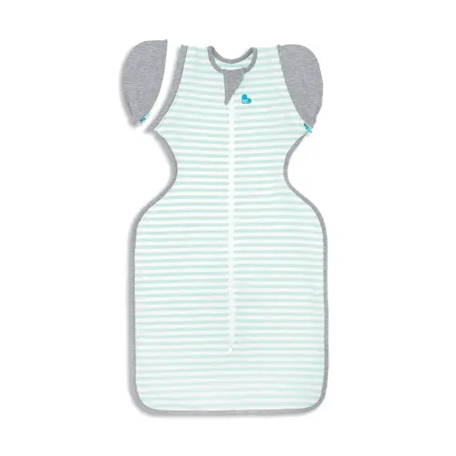 Love to Dream Swaddle Up Transition Swaddle, Patented Zip-Off Wings, Gently Help Baby Transition from Being Swaddled to Arms Free When Showing Signs of Rolling, 1.0 TOG, 19-24 lbs, Mint