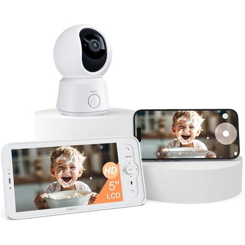 Arenti Baby Monitor with 5-Inch Wireless Display, Auto-Night Vision