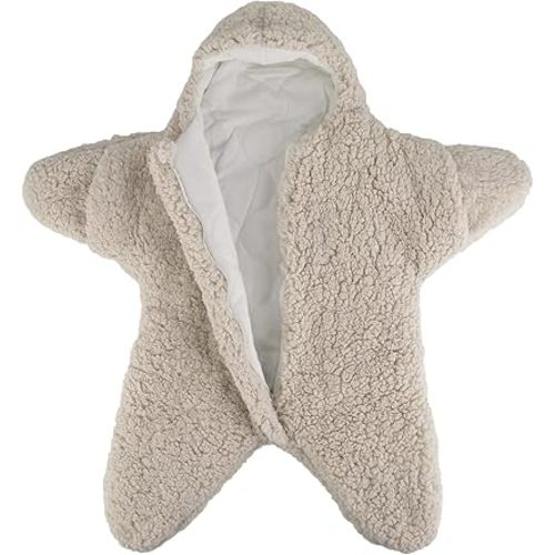 Baby Wearable Sleeping Bag Baby Starfish Onesie Newborn Fleece Cashmere Cotton Snowsuit Swaddle Blanket Stroller Wrap for 0-9 Months Boys Girls (Grey)