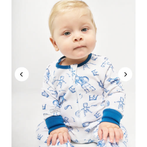 David & Goliath Blue PJ Footed Onesie Cotton – Holy Pals