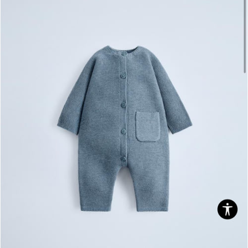 GARTER STITCH JUMPSUIT - Blue marl 6-9 months | ZARA United States