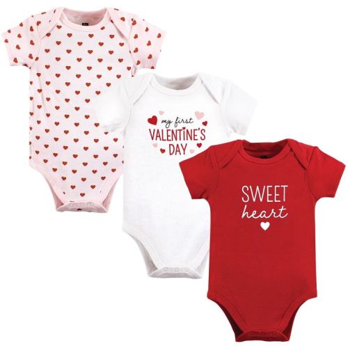 Luvable Friends Hudson Baby Bodysuits 3pk, Valentine Arrow, 0-3M