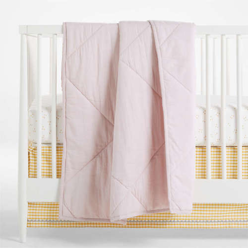 Supersoft Lilac Rose Cotton Gauze Baby Crib Quilt