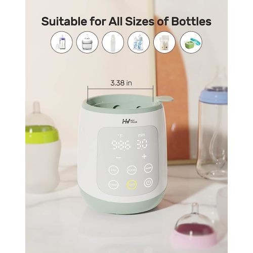 Bottle Warmer, 10-in-1 Fast Baby Bottle Warmer for Breastmilk or Formula with Timer, IMD LED Display, Accurate Temperature Control, Automatic Shut-Off, BPA-Free, Bottle Warmers for All Bottles (Green) - green