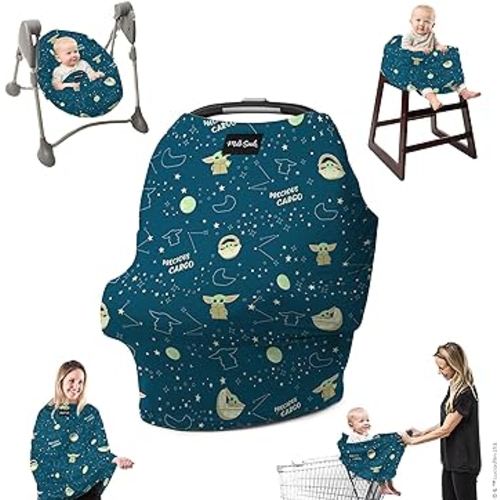 Milk Snob Original Star Wars 5-in-1 Cover, The Child, Added Privacy for Breastfeeding, Baby Car Seat, Carrier, Stroller, High Chair, Shopping Cart, Lounger Canopy - Newborn Essentials, Nursing Top