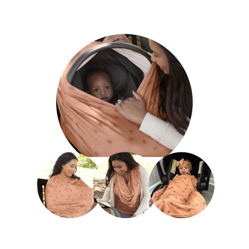 Modern Moments by Gerber Multi-Use Car Seat/Stroller Cover, Nursing Cover, Blanket and Lightweight Scarf, Sun Terracota