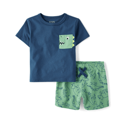 Baby And Toddler Boys Construction 2-Piece Outfit Set - Blue