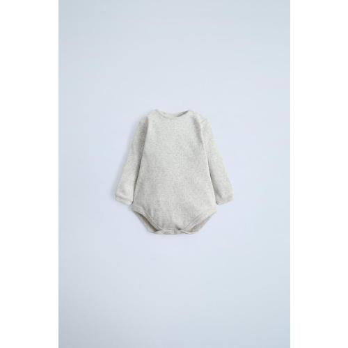 POINTELLE BODYSUIT - Gray marl | ZARA United States
