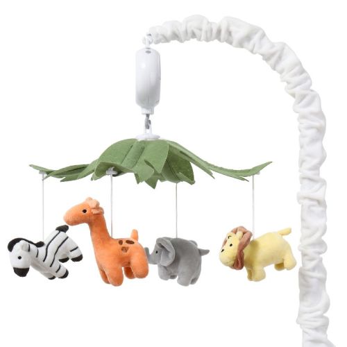 The Peanutshell Safari Animals Musical Crib Mobile For Baby Boys & Girls