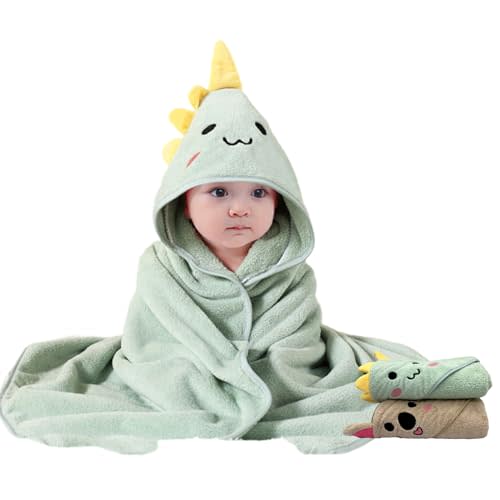 TMIELYBS Hooded Baby Towels, 2 Packs Premium Soft Baby Bath Towels with Hood for Babies, Toddler, Infant - Ultra Absorbent, Baby Stuff Shower as Best Gifts for Boys and Girls (2Pack)