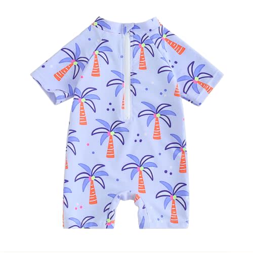 Cevoerf Infant Baby Boy Girl One Piece Swimsuit Rash Guard Shirt Bathing Suit Zip Up Swimwear