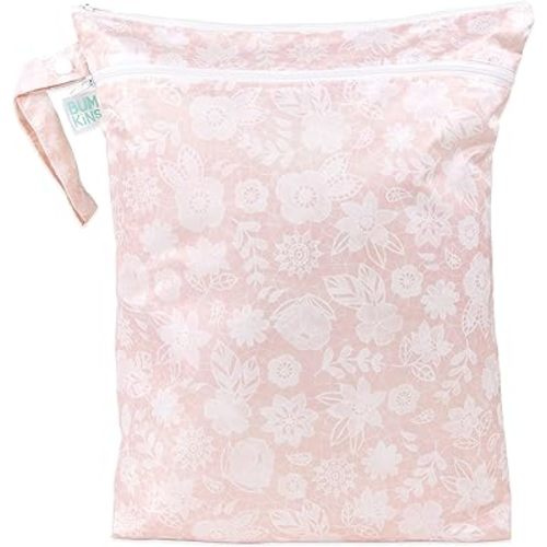 Bumkins Waterproof Wet Dry Bags for Baby, Travel, Swimsuit, Cloth Diapers, Pump Parts, Gym Clothes, Toiletries, Strap to Stroller, Zipper Reusable Bag, Packing Pouch