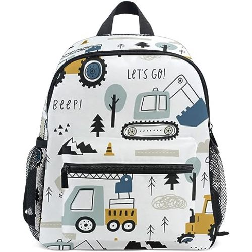 Kids Backpack for boys Childish Truck Excavator Toddler Bags Children Preschool Kindergarten Small Chest Strap 3-8 Years Old | Kids' Backpacks